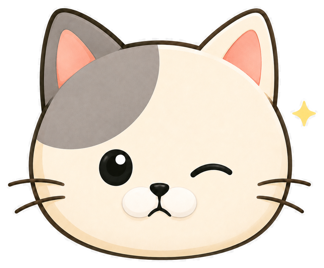 Winking cat head illustration for a Meowdoku rule