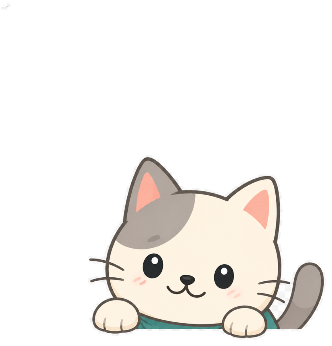 Cat mascot peeking from the bottom of the tips sidebar