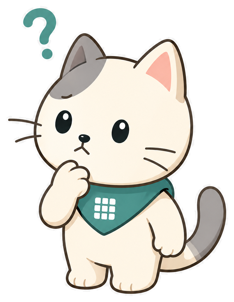 Cat mascot thinking about a hard Meowdoku strategy