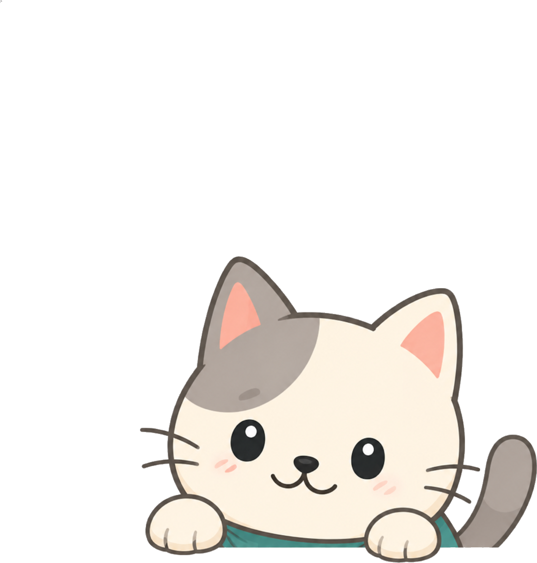 Cat peeking beside practice puzzle cards