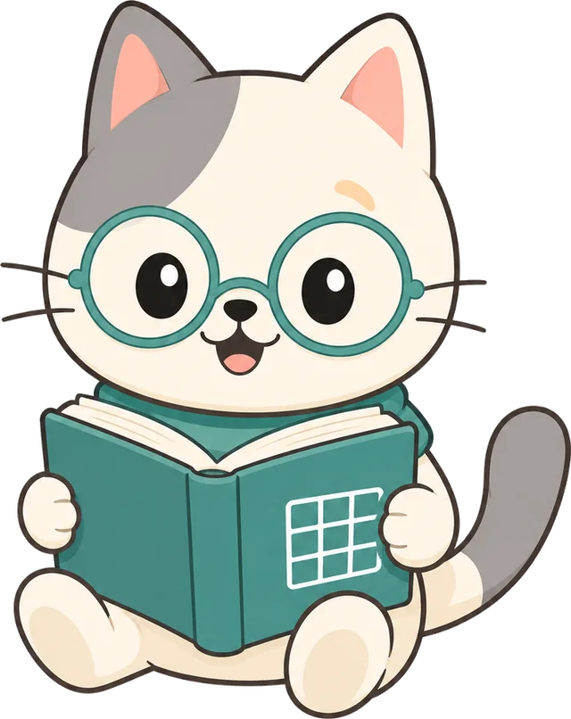 Cat reading a Meowdoku level answer book